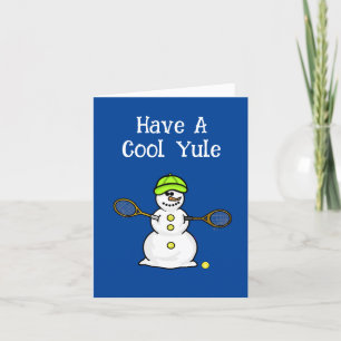 Tennis Snowman Christmas Card