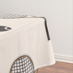 Tennis Soft Pink & Brown Custom Name Girly Sports Tablecloth