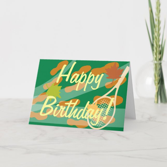 Tennis Sport Birthday Card Design (Front)