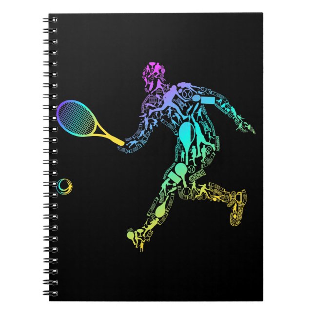 Tennis Sport Elements Tennis Player Notebook (Front)