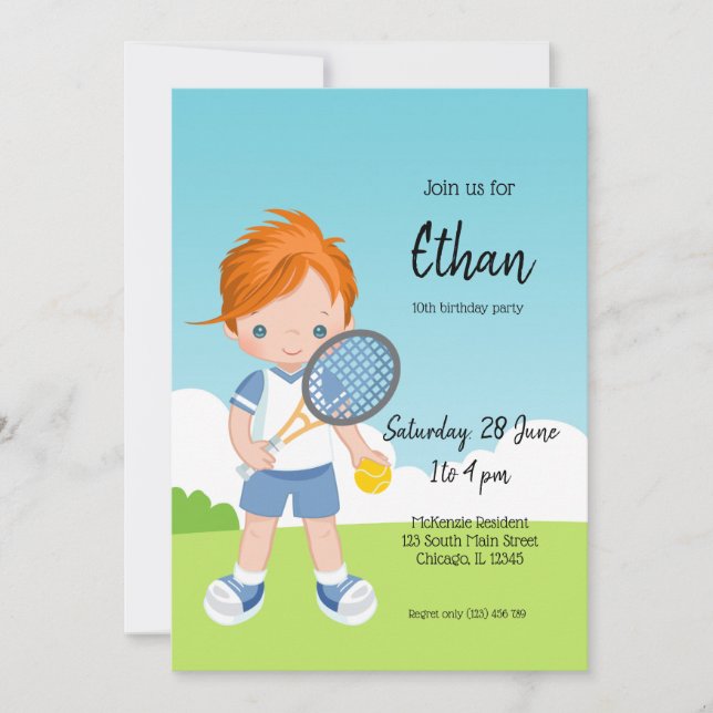 Tennis Sport Invitation (Front)