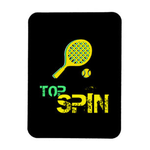 Tennis Sport Pop Art, Green & Yellow Racket & Ball Magnet