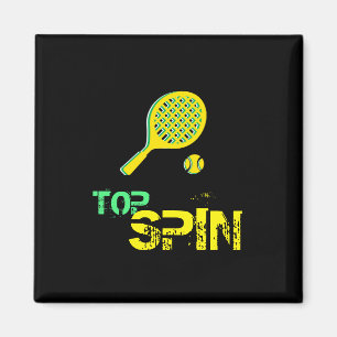 Tennis Sport Pop Art, Green & Yellow Racket & Ball Magnet