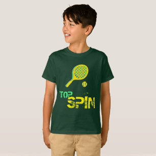 Tennis Sport Pop Art, Green & Yellow Racket & Ball T-Shirt