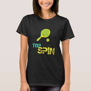 Tennis Sport Pop Art, Green & Yellow Racket & Ball T-Shirt