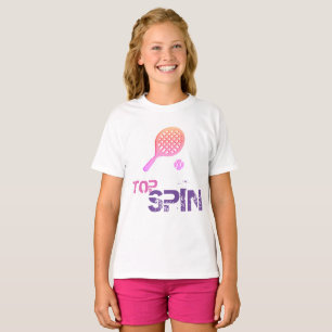 Tennis Sport Pop Art, Pink & Purple Racket & Ball T-Shirt