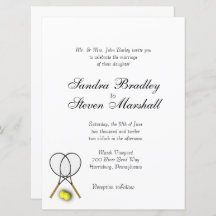 Tennis Sport Theme Wedding Invitations
