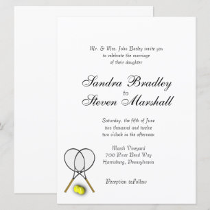 Tennis Sport Theme Wedding Invitations