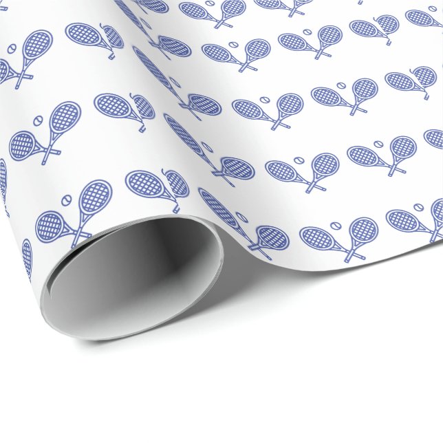 Tennis Sports Ball Racket Tennis Wrapping Paper (Roll Corner)