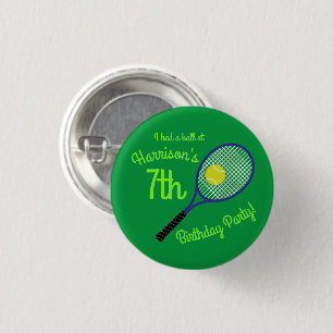Tennis Sports Birthday Party 3 Cm Round Badge