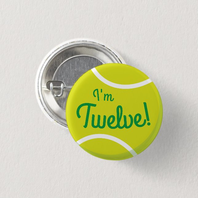 Tennis Sports Birthday Party 3 Cm Round Badge (Front & Back)