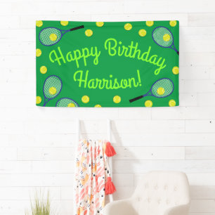 Tennis Sports Birthday Party Banner