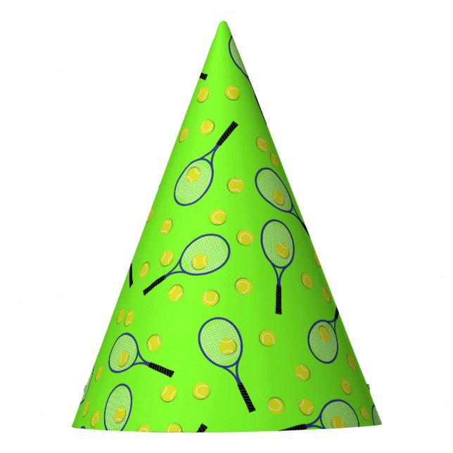 Tennis Sports Birthday Party Party Hat (Front)