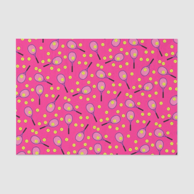 Tennis Sports Birthday Party Pink Tissue Paper (Front)