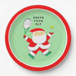 Tennis Sports Christmas party paper plate