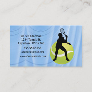 Tennis Sports Emphasis player ball Personalise Business Card
