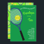 Tennis Sports Kids Birthday Party Invitation<br><div class="desc">These adorable mod colourful cute tennis birthday party invitations are perfect for a sports theme birthday celebration!  Customise the text to make them your own.  The modern look and feel is the perfect way to celebrate your little one that loves to play tennis on their birthday!</div>