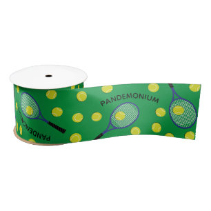 Tennis Sports with Team Name Satin Ribbon