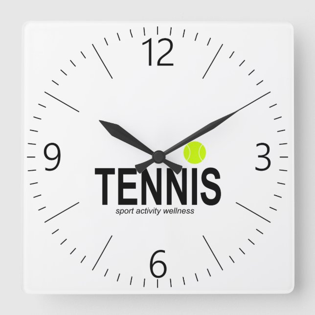 Tennis Square Wall Clock (Front)
