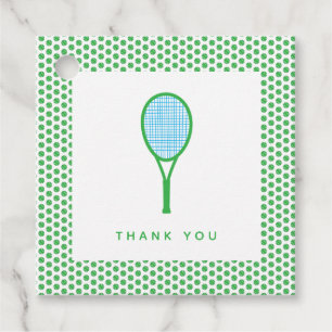 Tennis Star Sports Party in Green and Blue Favour Tags