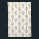 Tennis Star Tea Towel<br><div class="desc">The tennis player or fan in your life will love this kitchen towel featuring a pattern of gold tennis racquets. Part of a collection from Parcel Studios.</div>