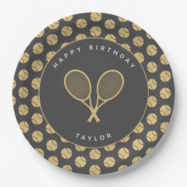 Tennis Star - Tennis Ball Paper Plate (Front)
