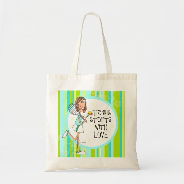 Tennis starts with love tote bag (Front)