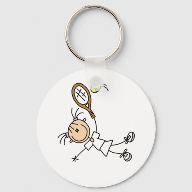 Tennis Stick Figure Key Ring (Front)