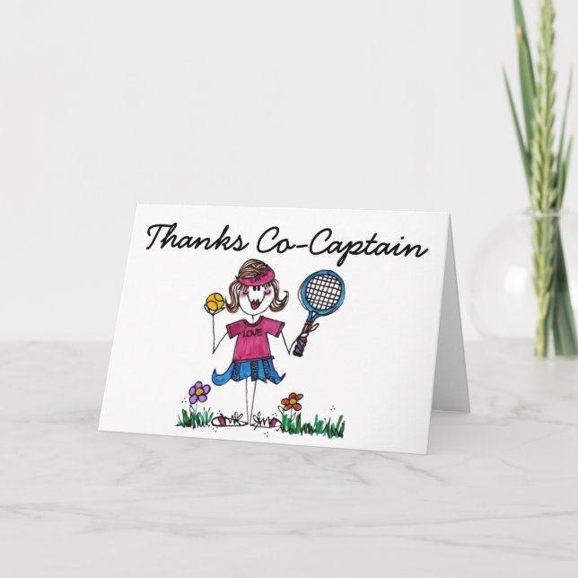 Tennis Stick Girl Greeting Card with envelope (Front)