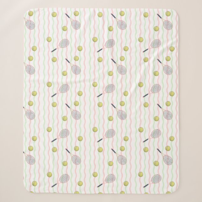 Tennis Stripes Sherpa Blanket (Front)