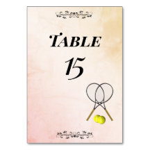 Tennis Table Number Place Cards