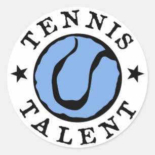 Tennis Talent Blues Classic Round Sticker