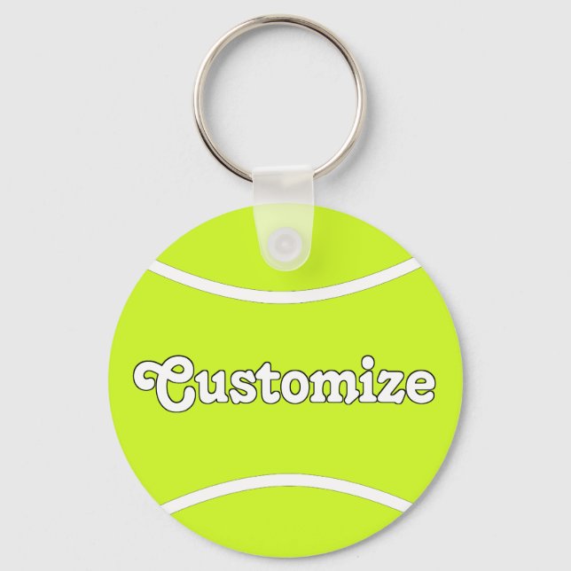 Tennis Team or Player Name Personalised Key Ring (Front)
