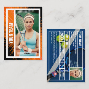 Tennis Team Trading Card - Orange/Black Rays