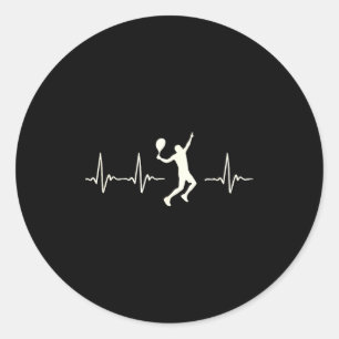 Tennis Tee For Men - Tennis Heartbeat Funny _1  Classic Round Sticker