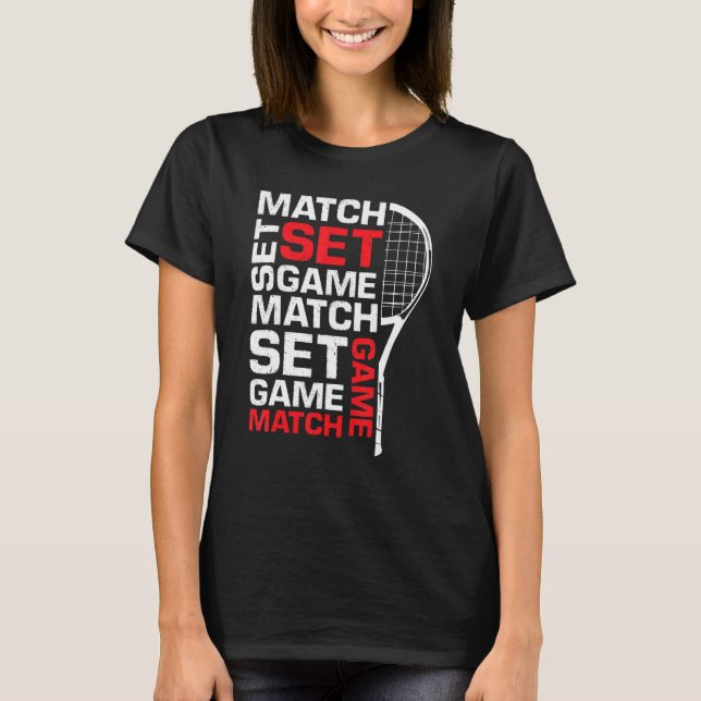 Tennis Tennis Racket Tennis Ball Tennis Court Tenn T-Shirt (Front)