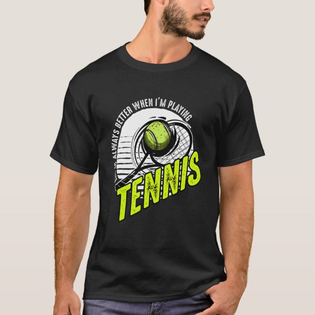 Tennis Tennis Racket Tennis Ball Tennis Court Tenn T-Shirt (Front)