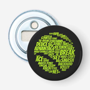 Tennis Terms Tennis Player Playing Tennis Ball Bottle Opener