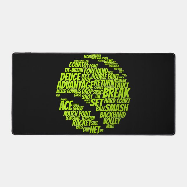 Tennis Terms Tennis Player Playing Tennis Ball Desk Mat (Front)
