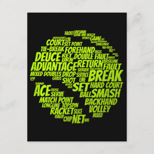 Tennis Terms Tennis Player Playing Tennis Ball Enclosure Card