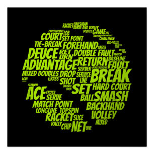 Tennis Terms Tennis Player Playing Tennis Ball Poster