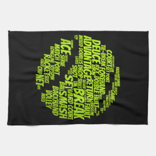 Tennis Terms Tennis Player Playing Tennis Ball Tea Towel