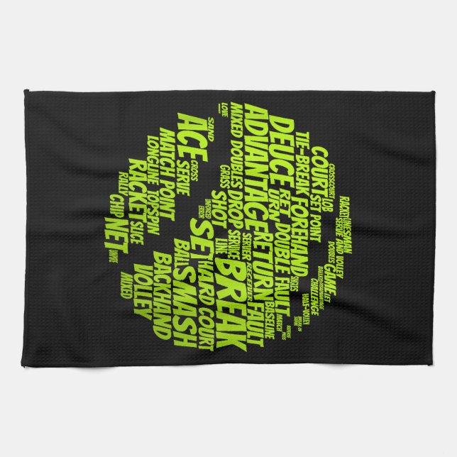 Tennis Terms Tennis Player Playing Tennis Ball Tea Towel (Horizontal)