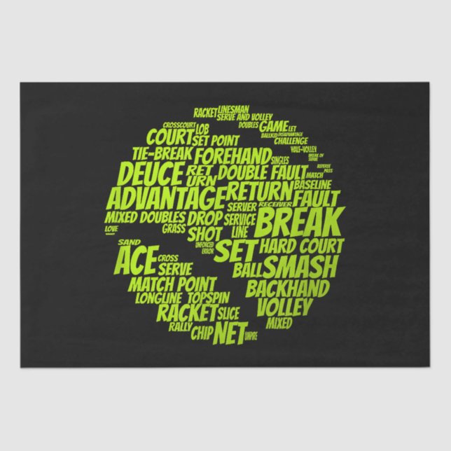 Tennis Terms Tennis Player Playing Tennis Ball Tissue Paper (Front)