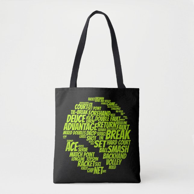 Tennis Terms Tennis Player Playing Tennis Ball Tote Bag (Front)