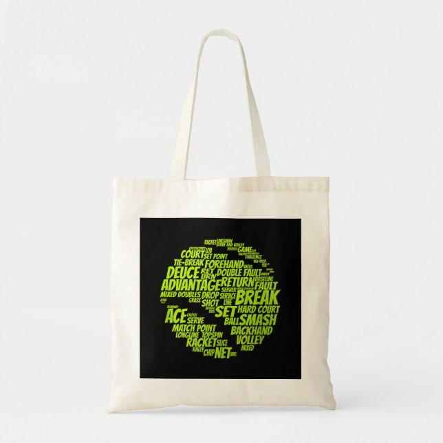 Tennis Terms Tennis Player Playing Tennis Ball Tote Bag (Front)