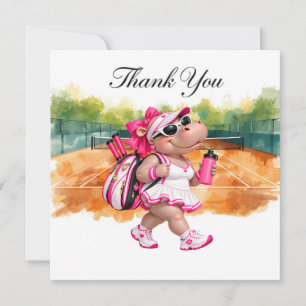 Tennis Thank you card ball and racket for coach