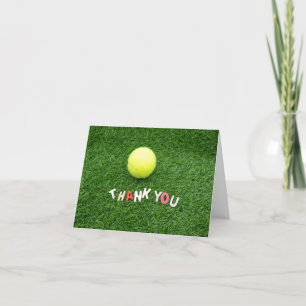 Tennis  Thank you card ball on green for Player