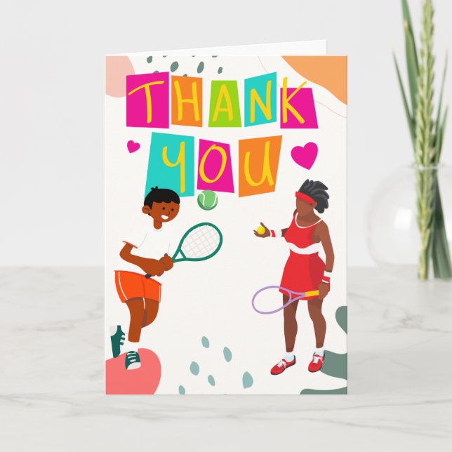 Tennis Thank you card for coach  (Front)