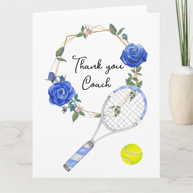 Tennis Thank you card for coach (Front)